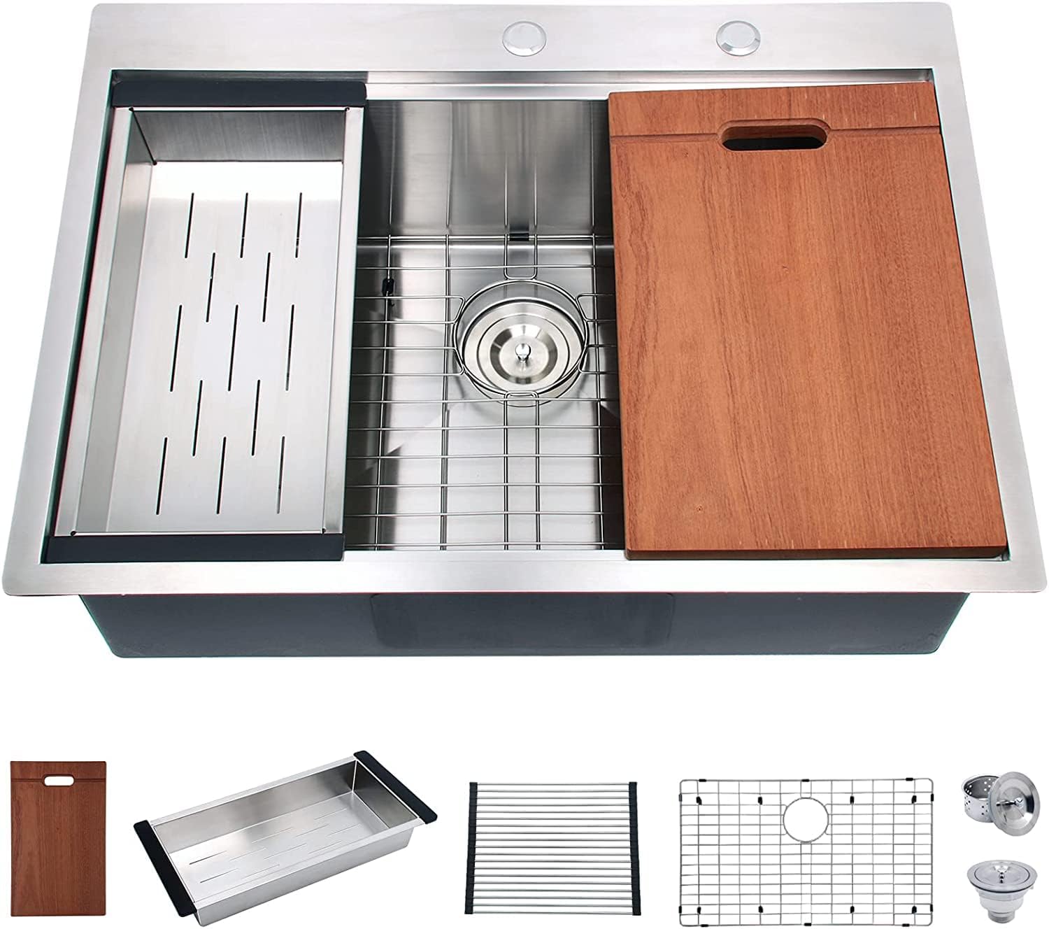 Davivy 33 x 22 x 10 Inch Drop in Kitchen Sink 16 Gauge Stainless Steel