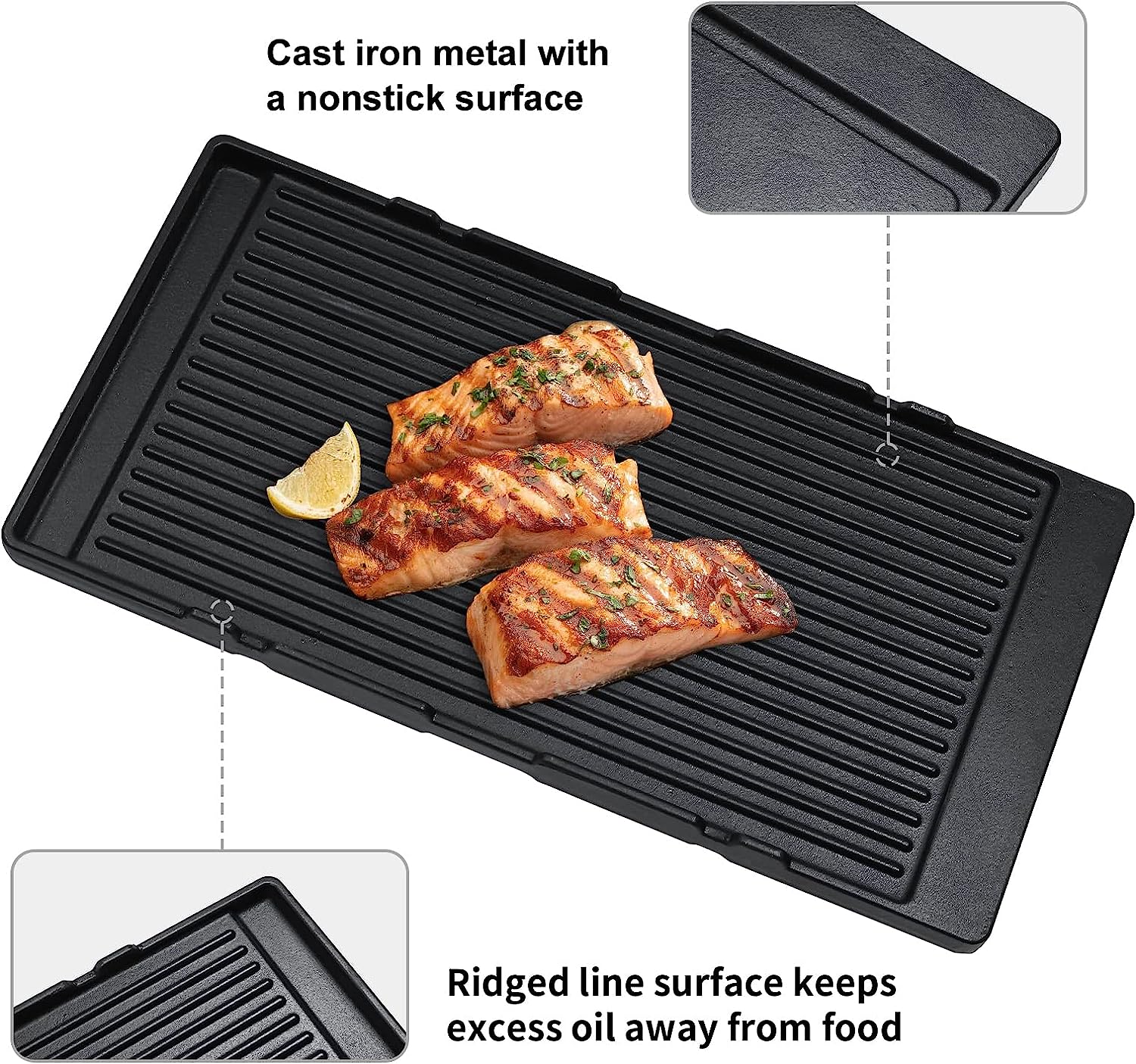 Davivy Cast Iron Reversible Stovetop Griddle Burner Grill