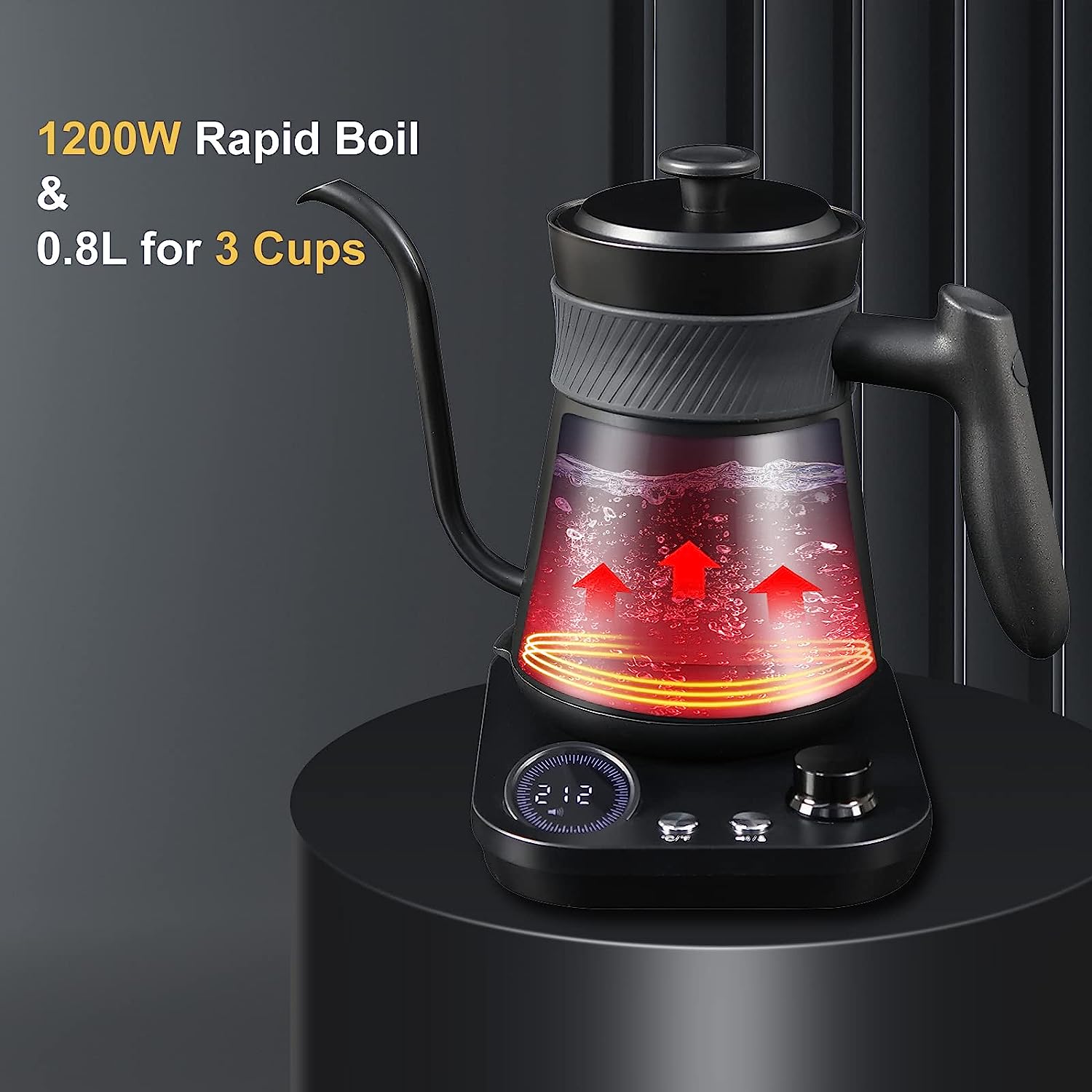 Davivy 1200W 0.8L Electric Gooseneck Tea Kettle Temperature Control Au